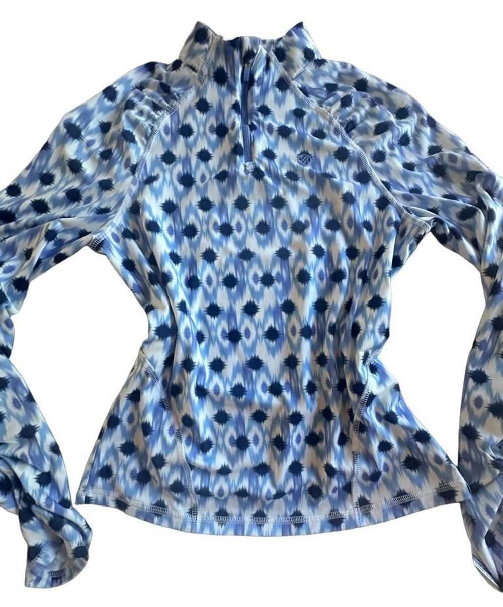 G/Fore 1/4 Zip Pullover Size S Blue Ikat Long Sleeve Golf Top
